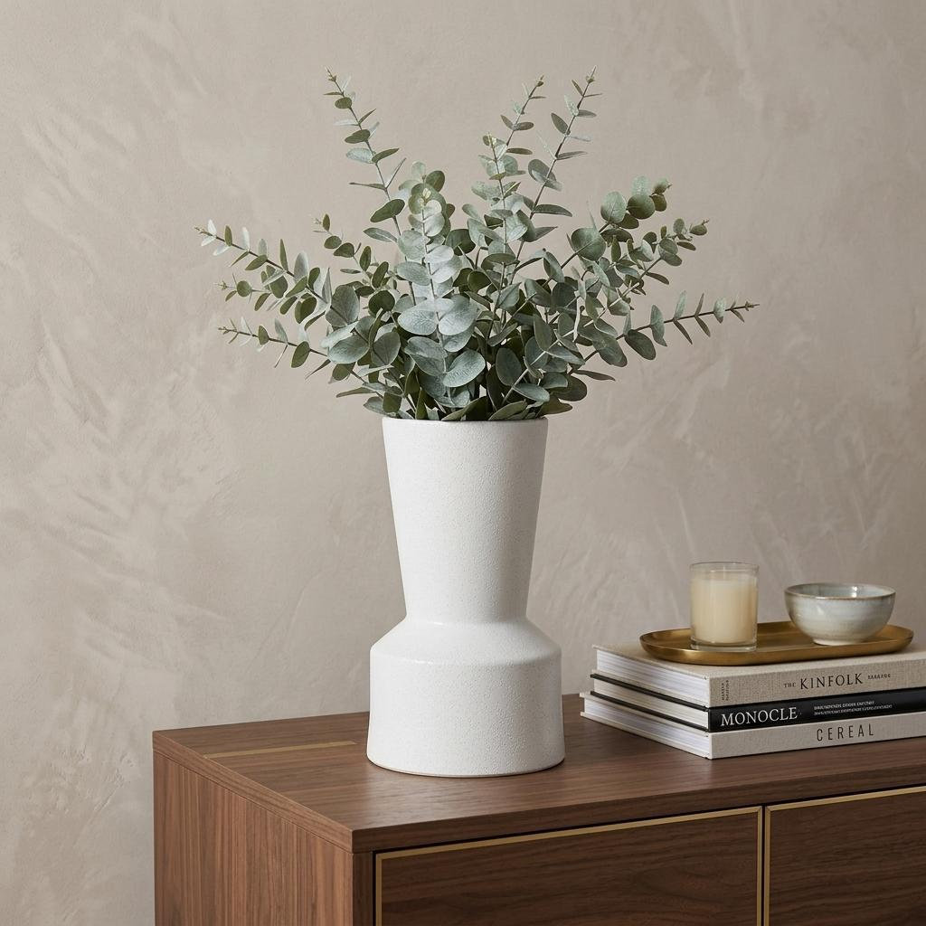 Novak 11'' Ceramic / Porcelain Table Vase, White