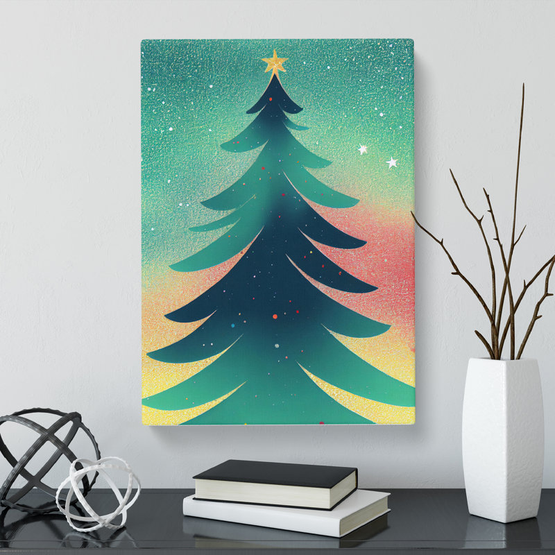 Christmas Tree Splash - Wrapped Canvas, 60cm H x 40cm W x 3cm D