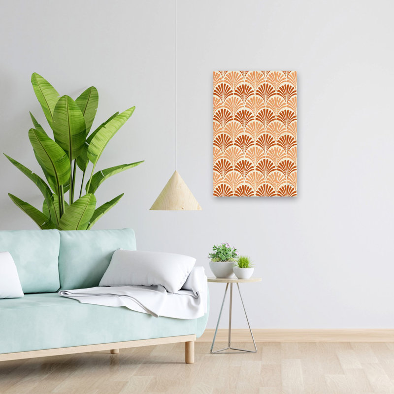 Étude ailée, motif VIIIB - crème orange, motif de feston, H 24 po x l 16 po