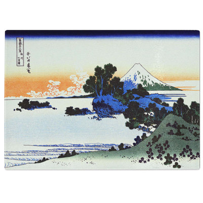 Tempered Glass Shichiri Beach by Katsushika Hokusai Chopping Board