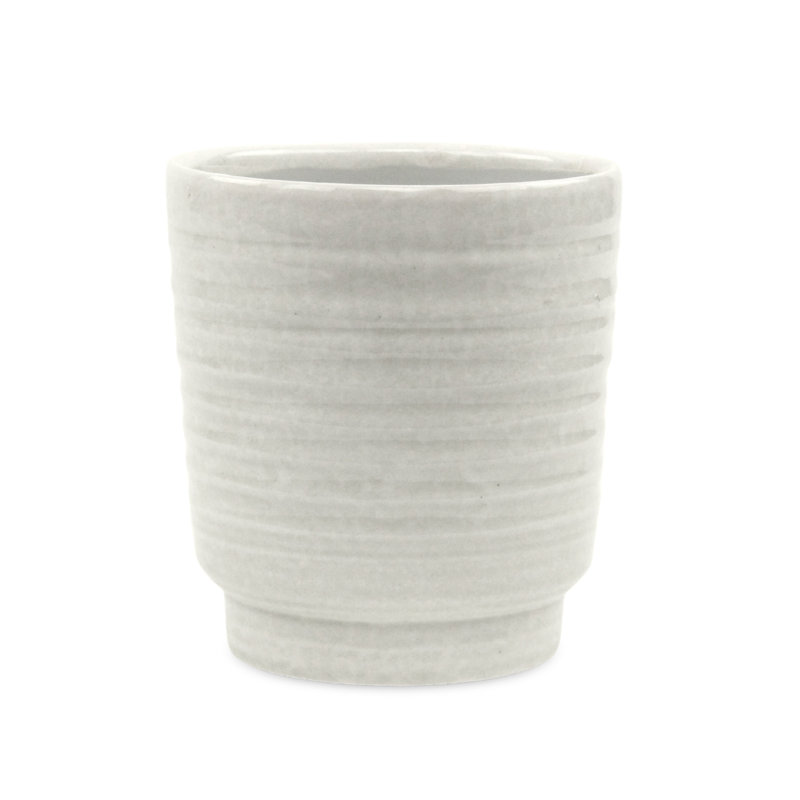 Mosley Handmade Ceramic Pot Planter, 5.5" H x 5" W x 5" D, White