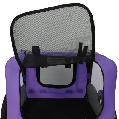 Outdoor Heavy Duty Collapsible Pet Bike Trailer With 16-Inch All-Terrain Wheels & Universal Hitch – Foldable Dog/Cargo Carrier Cart For Bicycles
