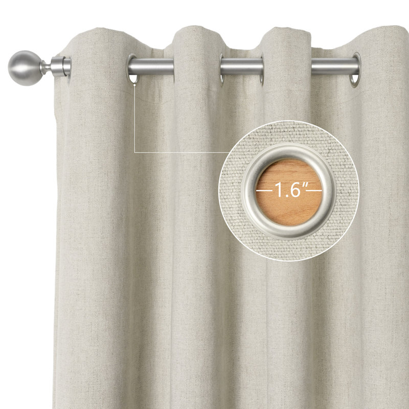 Extra Soft Chenille Grommet 100% Blackout Curtain Pair, 52" W x 84" L, Cream