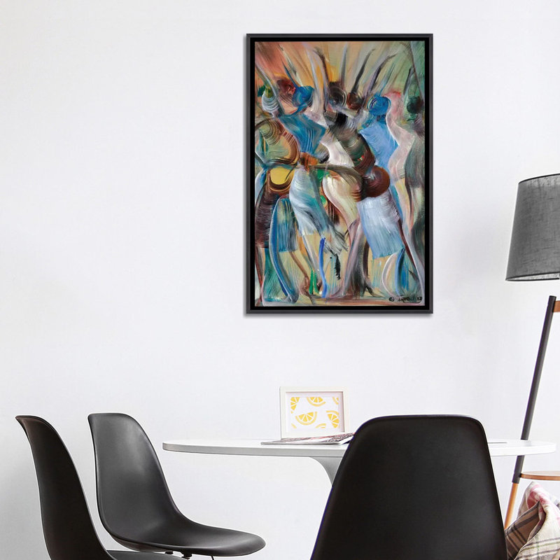 «Raising Heaven» par Ikahl Beckford - impression d'art graphique, H 40 po x l 26 po x P 1,5 po, Toile avec cadre noir patiné