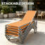 Chaise longue inclinable avec table pour le jardin et la piscine Hester-130544591