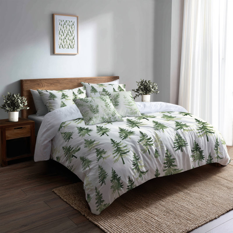 Ensemble de housse de couette et coussin décoratif Rustic Lodge, Housse de couette pour lit simple + 4 pièces supp