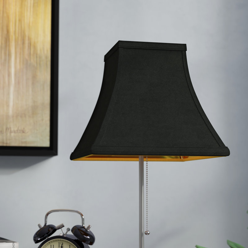 Abat-jour carré en forme de cloche avec abat-jour rond en tissu pour lampes de table, H 9 po x l 10 po x P 10 po