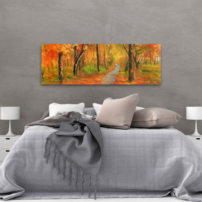 Autumn Trail in the Forest - Contemporary Canvas Home Decor