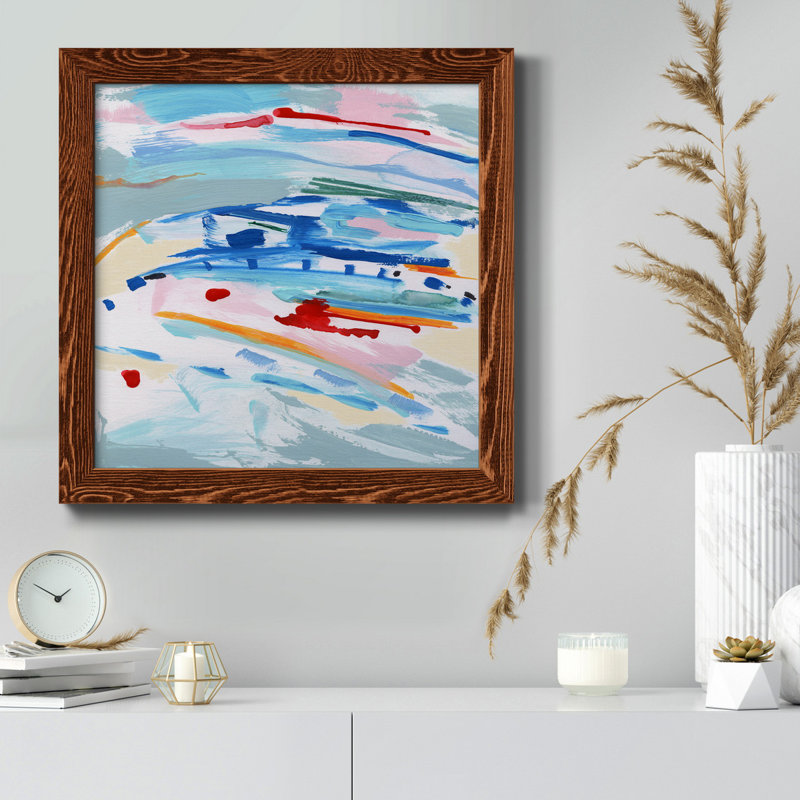 " Blush And Blue " Painting Print, 24" H x 24" W x 1" D, Maple