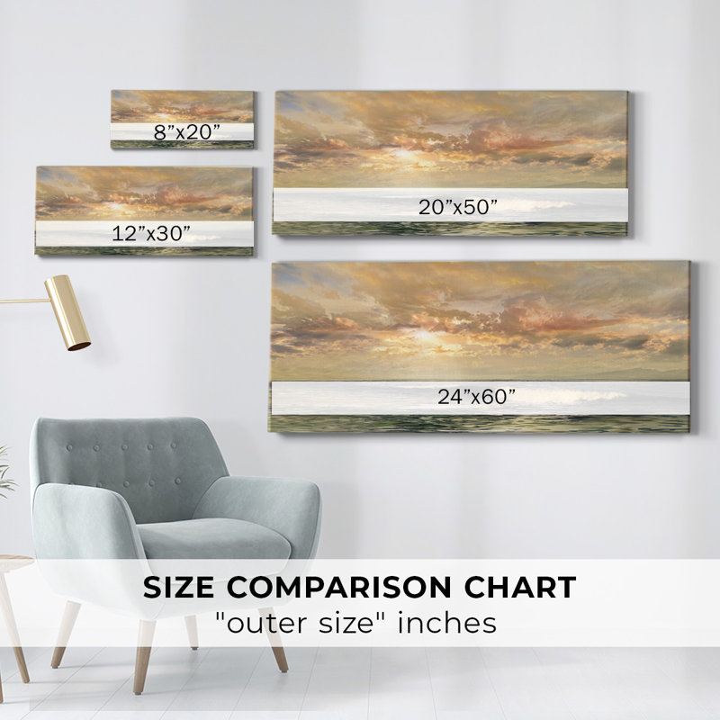 Serenity Beach - reproduction sur toile tendue, H 20 po x l 50 po x P 1,5 po