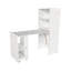 Bureau en marbre blanc extensible avec rangement et roues mobiles