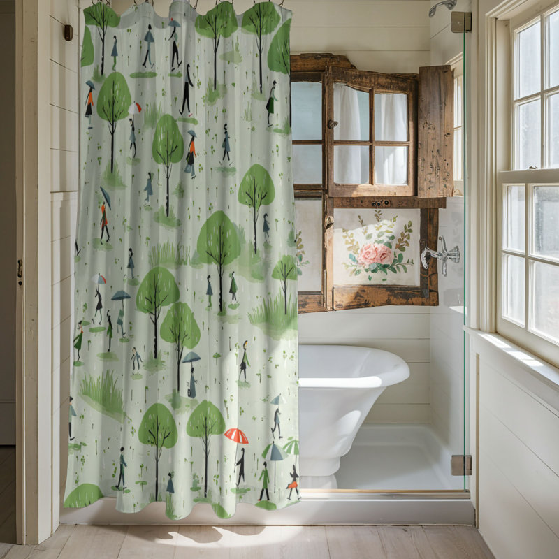Forest Rain - Premium Shower Curtain, 74"H x 71"W
