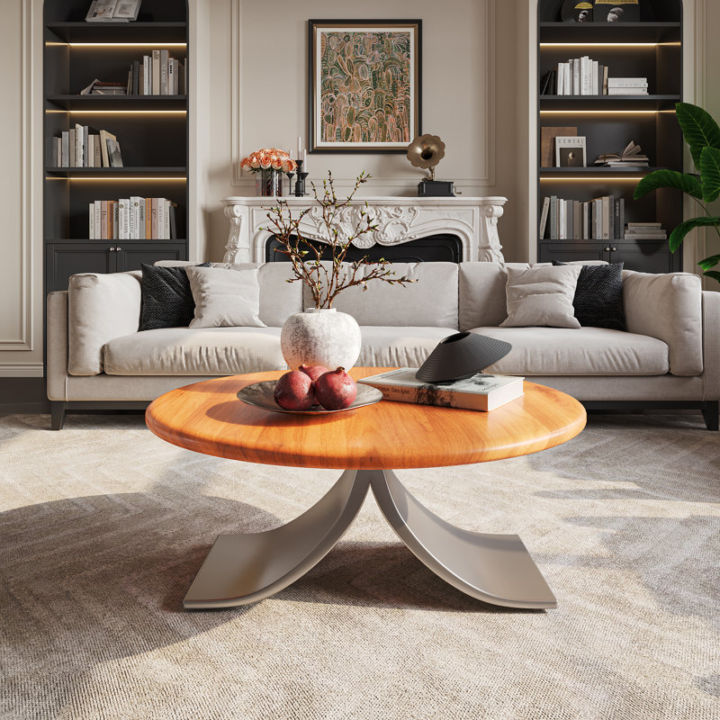 31.4" Solid Wood Cherry Shape Coffee Table