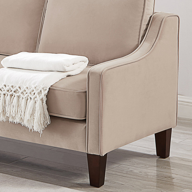 Causeuse moderne avec petit canapé rembourré, Taupe