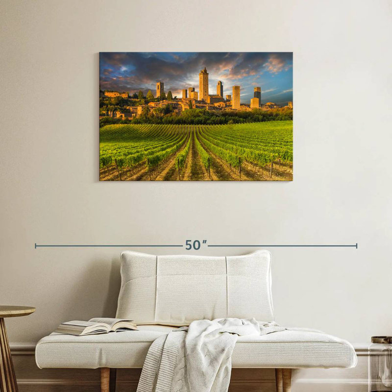 Ravi San Gimignano Sunset, 24" H x 36" W