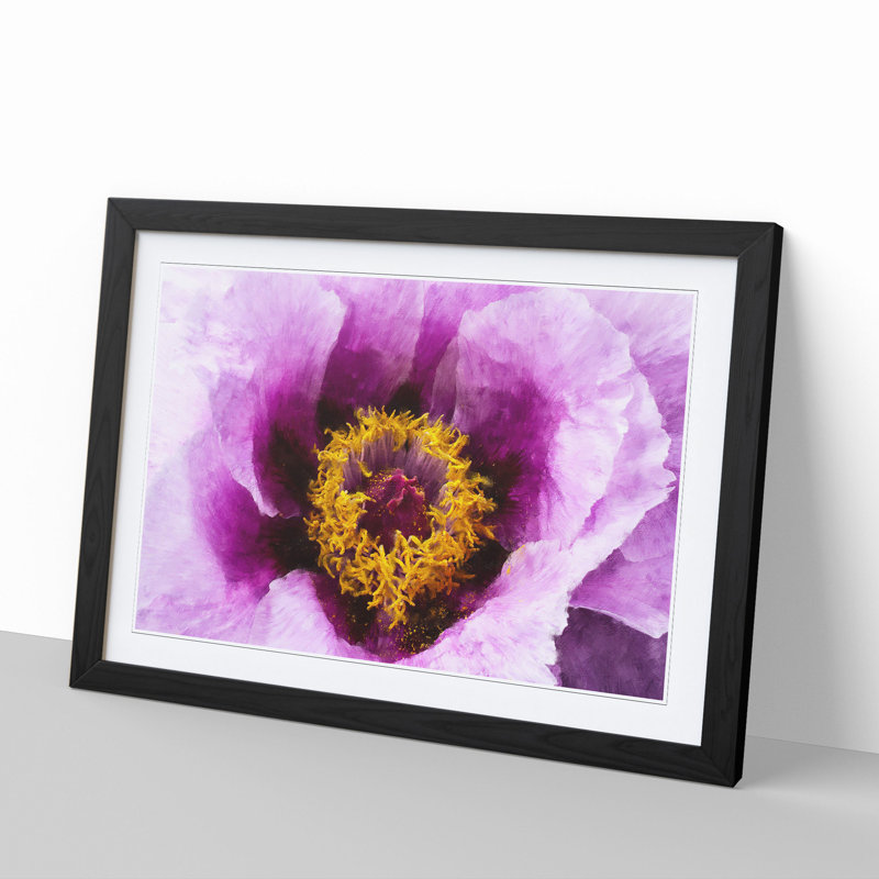 Purple Peony Flower Vol.1 - Framed Print, Black Framed, 36cm H x 48cm W x 2cm D