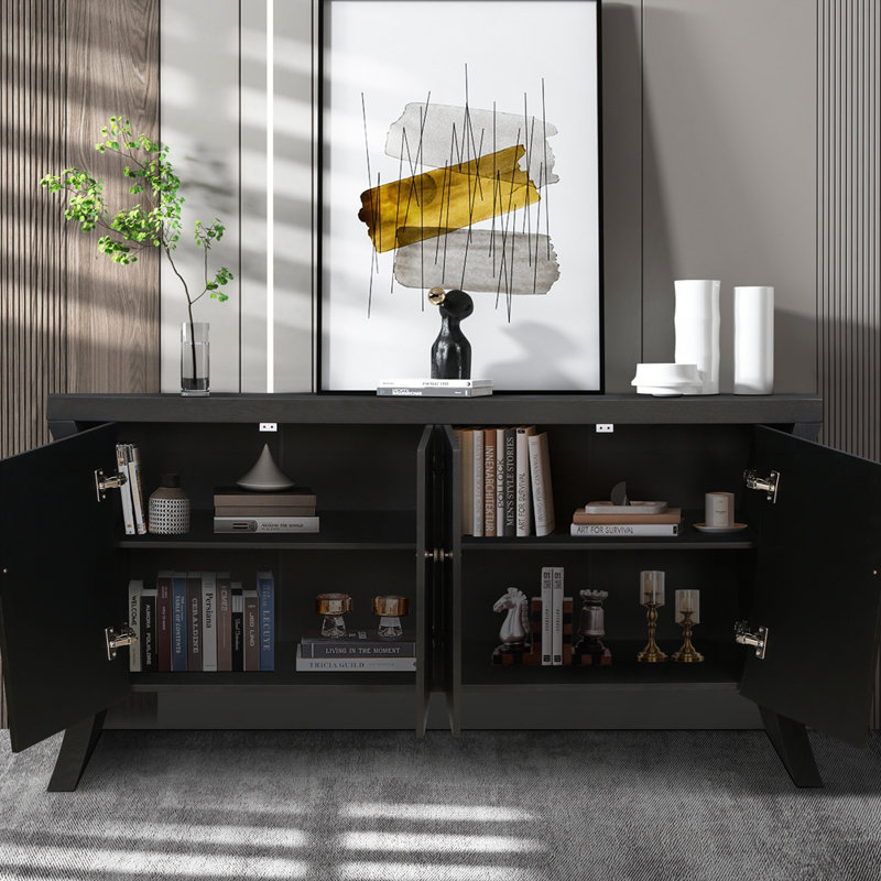 Armoire de rangement Rustic Farmhouse, Noir