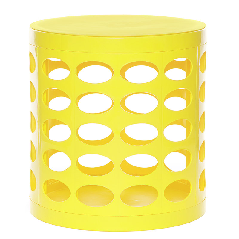 Upholstered Ottoman, Yellow