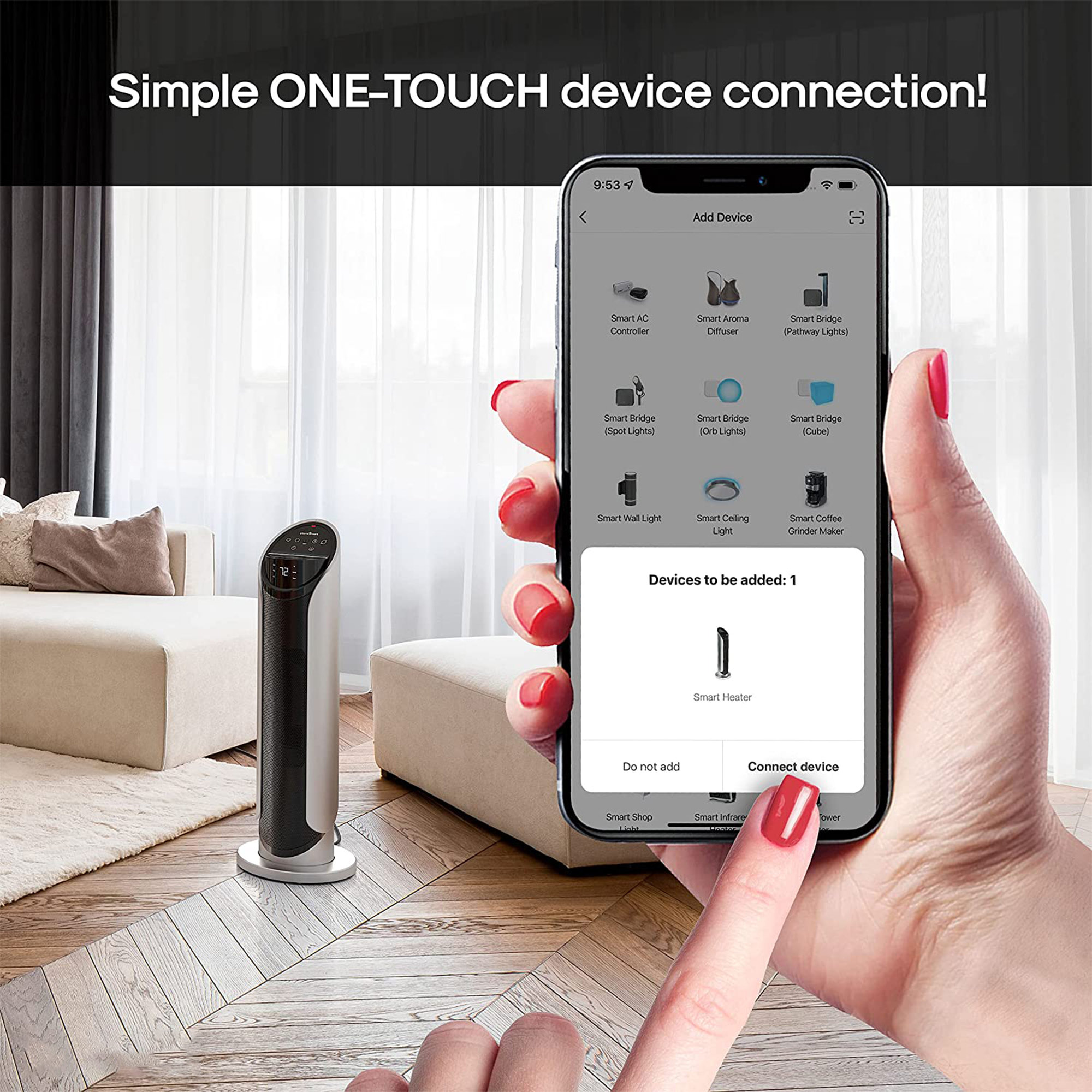 JUMMICO 5000 BTU BTU Electric Tower Space Heater with Adjustable Thermostat  , Remote Included and with Digital Display | Wayfair