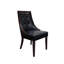Ensemble de 2 fauteuils de salle à manger en similicuir noir / espresso