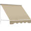 Auvent rétractable manuel pour abri de jardin 6 pi avec abat-jour de patio en aluminium robuste et blanc crème