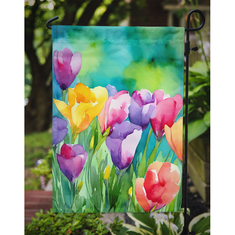 Drapeau de jardin double en polyester H 15,5 po x l 11,25 po