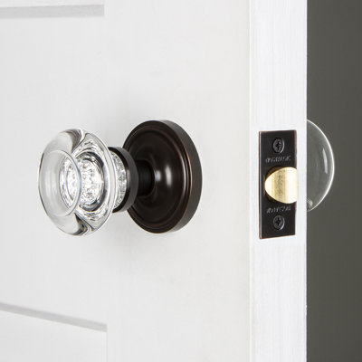 Crystal Round Passage Door Knob with Classic Rosette