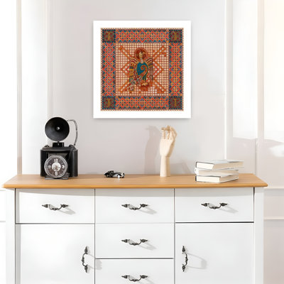 Medieval Sacred Bird Mosaic Contemporary Bird Eagle Winter Wall Art Print