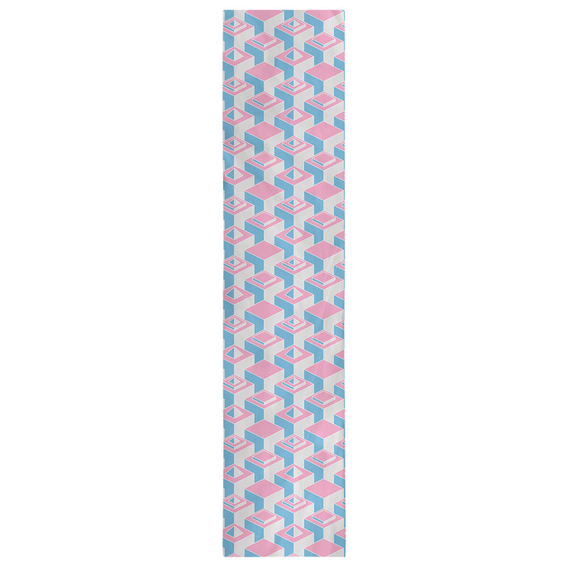Chemin de table Classic Skyscrapers, 16 po x 90 po, Rose / sarcelle