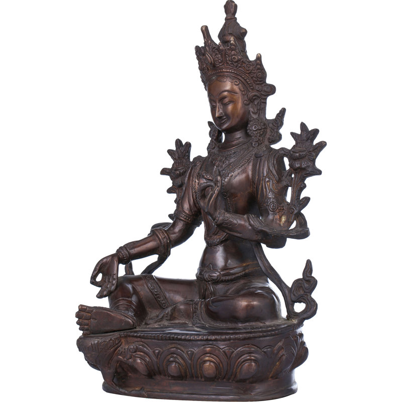 Statue de divinité bouddhiste tibétaine, Brun