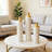 Floor Metal Vase Modern Style Decoration Home Droplet Shaped White Metal Vase 3-Piece Set Gorgeous Home Decoration Large Glazed Metal Vase