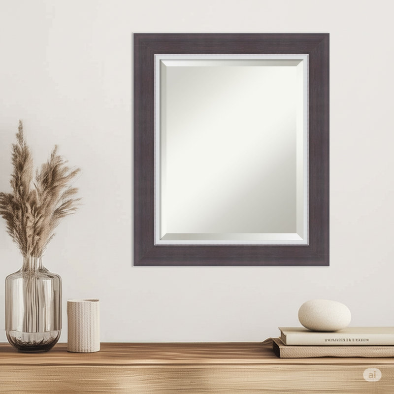 Miroir mural Ellie, 25,5 po x 21,5 po, Brun ; Argenté