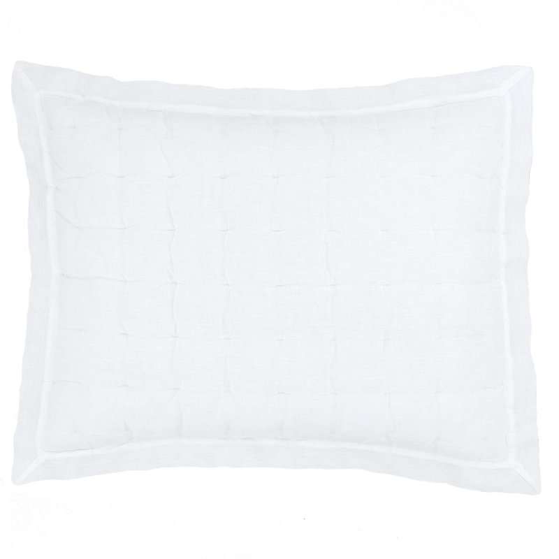 Lush Linen Puff Sham, King, White
