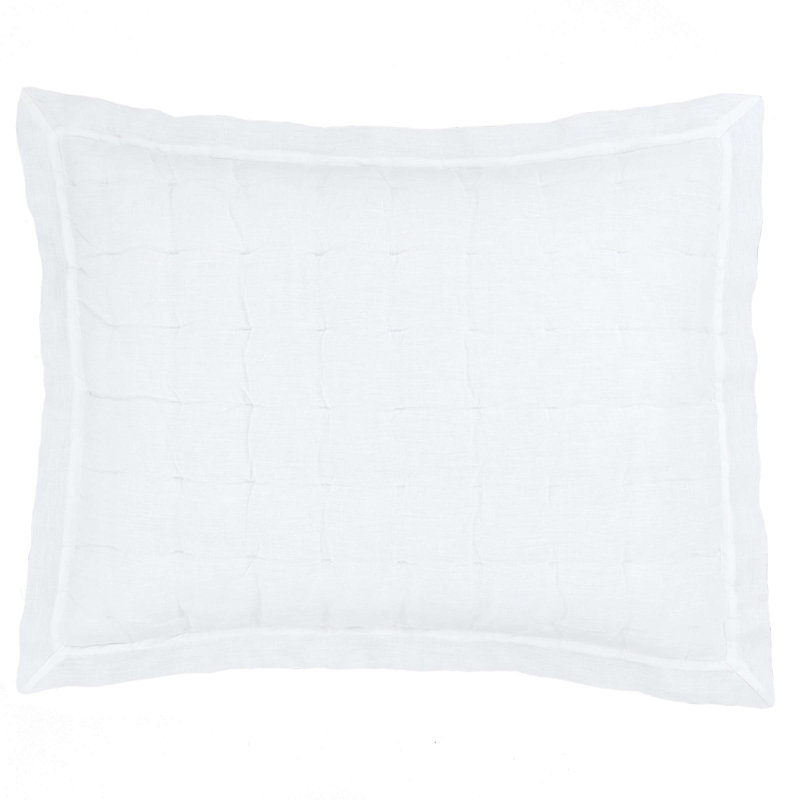 Lush Linen Puff Sham, Standard, White