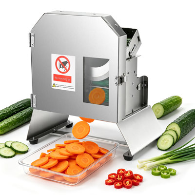 200W Commercial Green Onion Slicer, Electric Onion Slicer | 400lbs/H Output, Dual-Speed Cutter With 1.5-35mm Adjustment. Green Onion Cutter And Scallion Shredder For Commercial Kitchens
