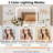 Makeup Vanity Desk With 3-Color LED Lighted Mirror & Power Outlet
