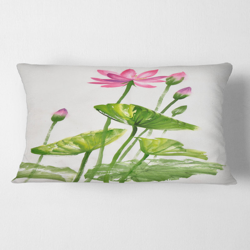 Housse de coussin rectangulaire et insert Lotuses in the Pond VII