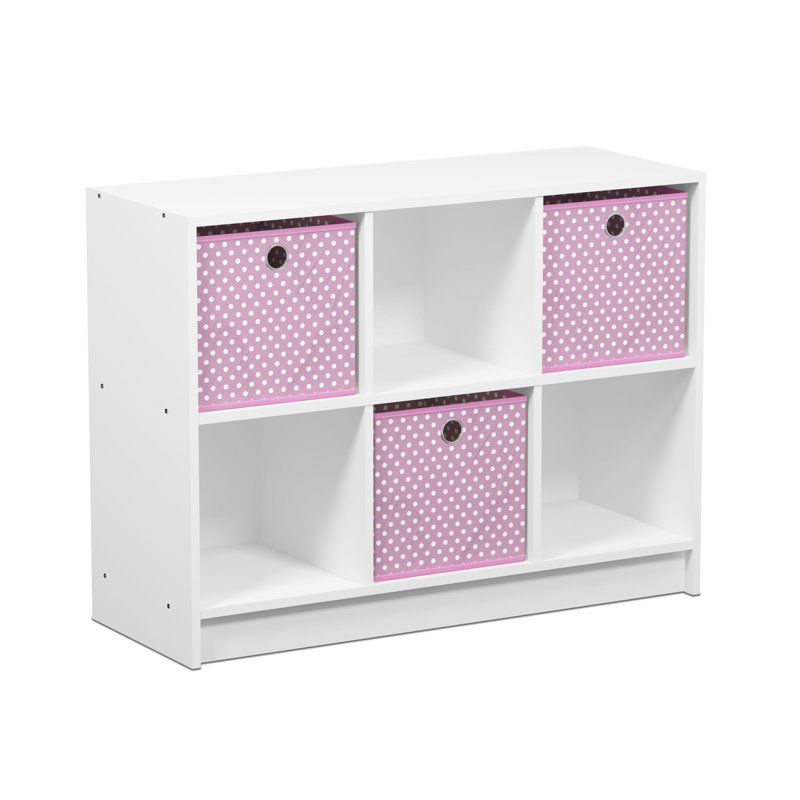 Storage Bookcase, White/Light Pink
