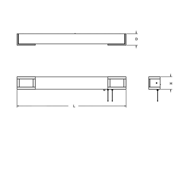 Plafonnier encastré simple à 1 lumière DEL Menges, H 5 po x l 38 po x P 4 po