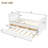 Twin Platform Bed With Drawers And Trundle, Solid Wood Daybed, No Spring Box Needed, White-1374236403