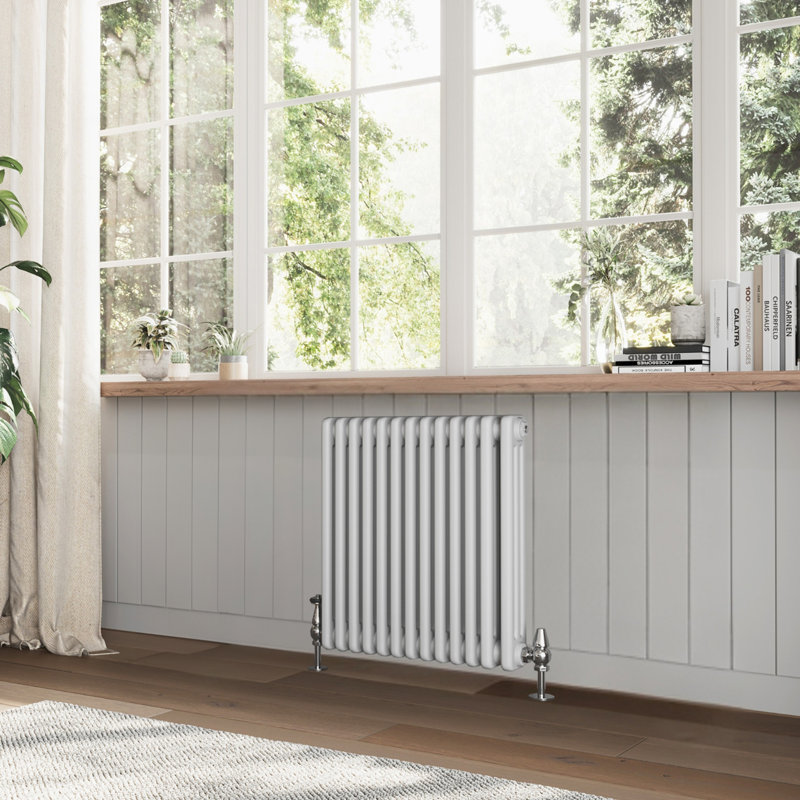 Uxbridge Horizontal Traditional Colosseum Radiator, White, 600mm H x 1370mm W x 130mm D