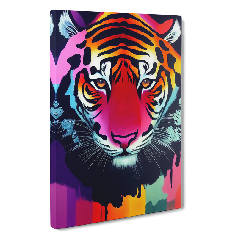 Painted Tiger No.6 Abstract - Wall Art, Wrapped Canvas, 60cm H x 40cm W, No Matte