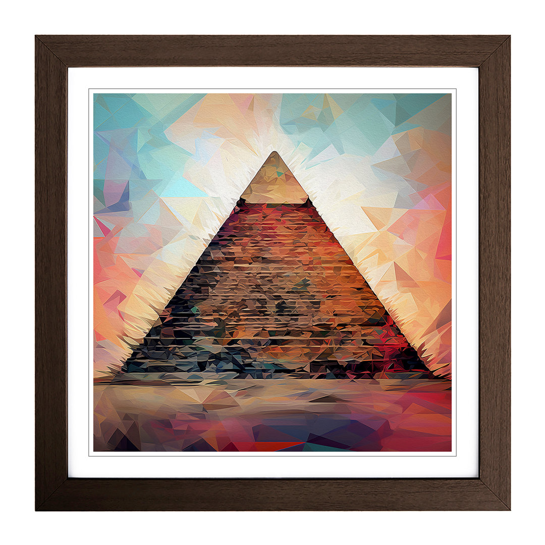 Great Pyramid Of Giza Abstract - Single Picture Frame Print on Wood