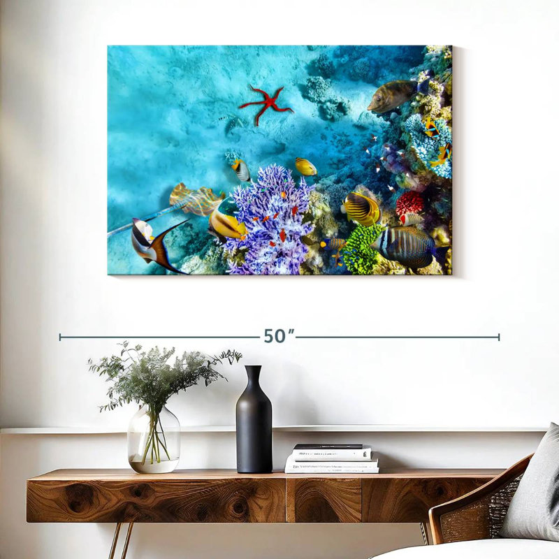 Life Underwater Scene, 26" H x 39" W