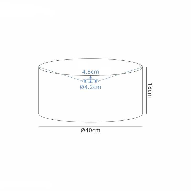 Cotton Drum Lamp Shade, 18cm H x 40cm W x 40cm D, Grey