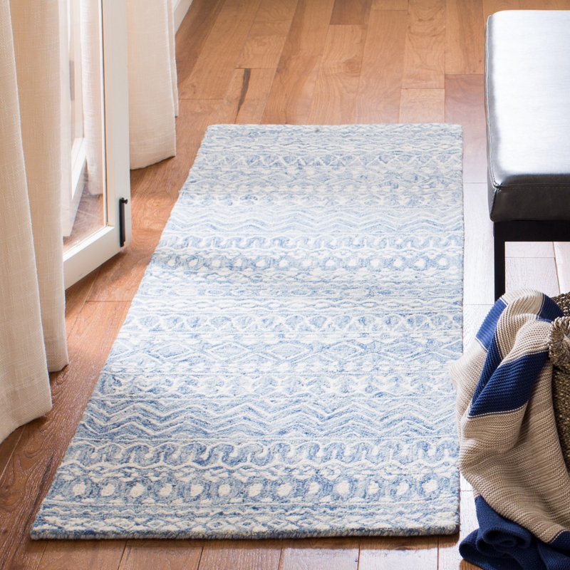 Crelake Hand Tufted Wool And Cotton With Latex Chevron Rug, Runner 2'3" x 8'