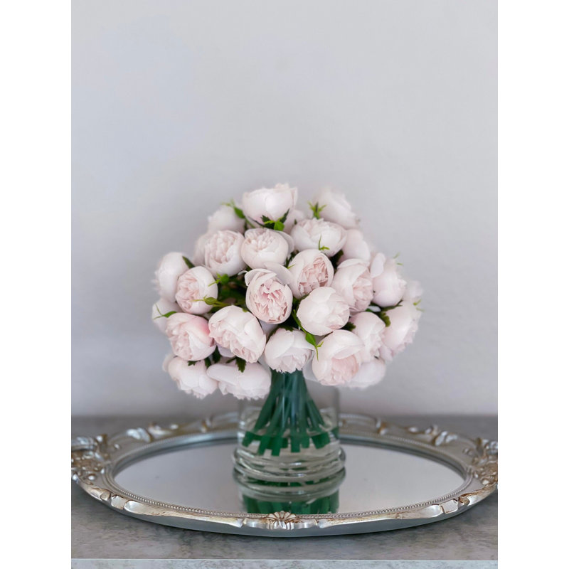 Silk Rose Peony Arrangement, Blush Pink
