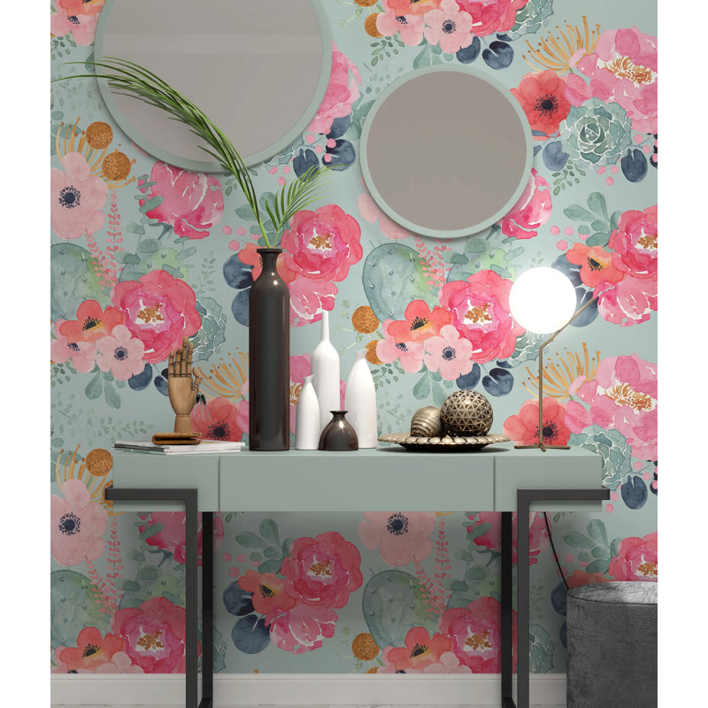 Floral Wall Mural, 75" W x 112" L