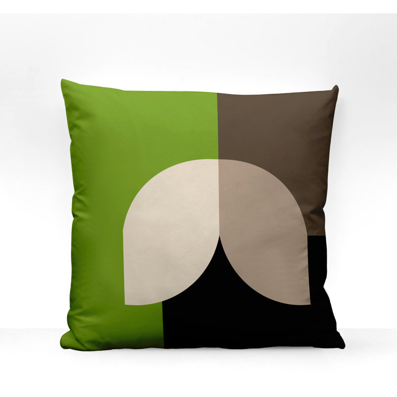 Coussin décoratif intérieur / extérieur en polyester filé Nini, 15 po x 15 po, Chartreuse