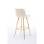2 tabourets de bar de 30 po, tabouret de comptoir en velours crème, pieds dorés, repose-pieds, rembourrage en mousse, siège simple de deux tabourets avec repose-pieds et haut